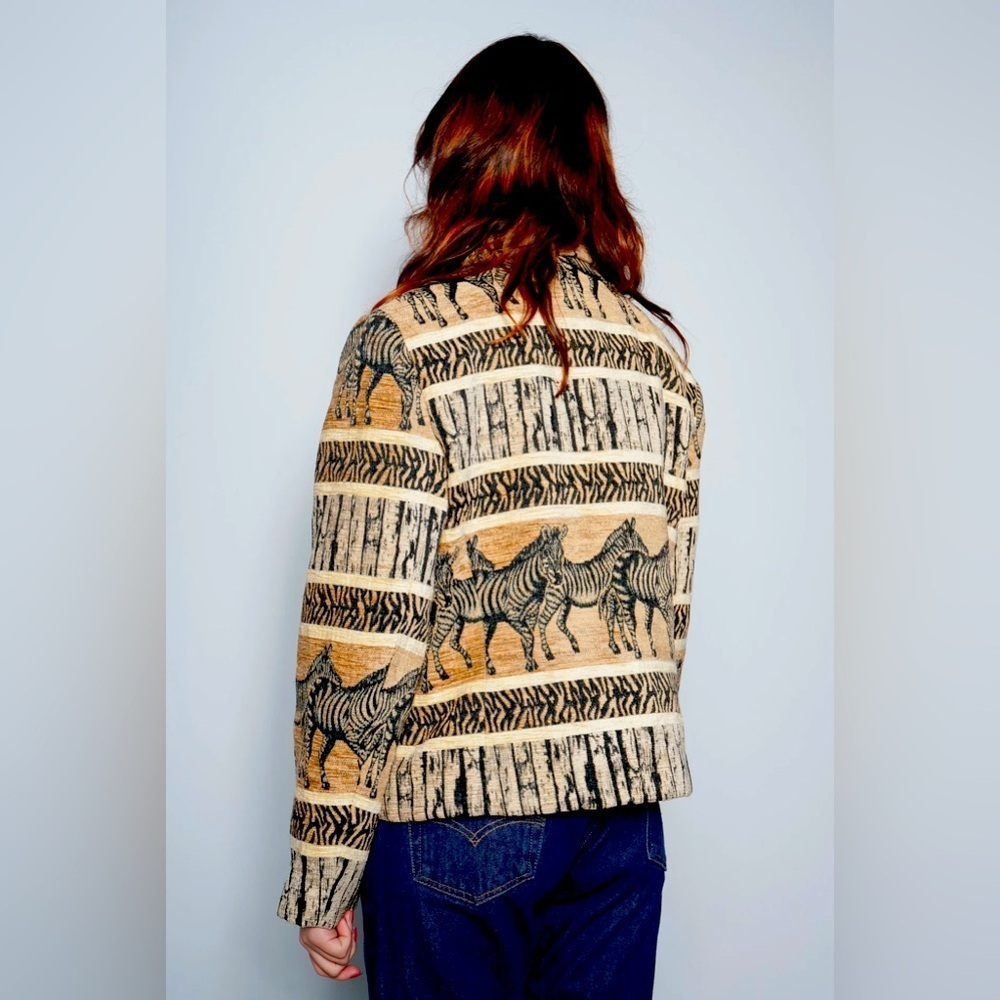 Giancarlo Ferrari Zebra Tapestry Jacket Womens Medium